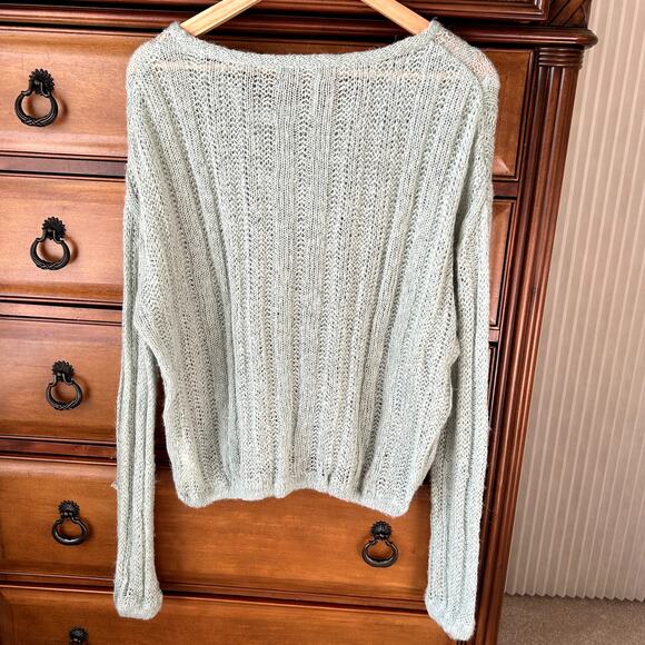 Free People Alpaca Wool Blend Angel Soft Pullover Mint Sweater Size S - Picture 3 of 9